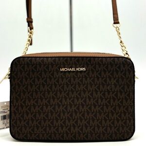 Michael Kors Large Jet Set Item EW Crossbody Bag Brown